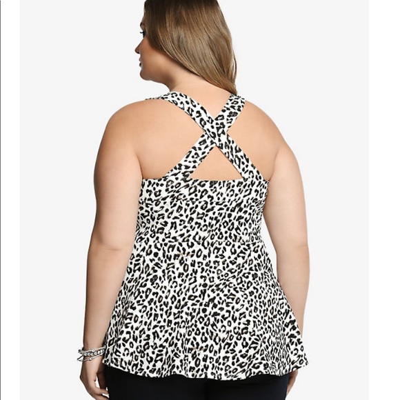 🆕Torrid ANIMAL PRINT PONTE PEPLUM TANK TOP - Picture 2 of 5